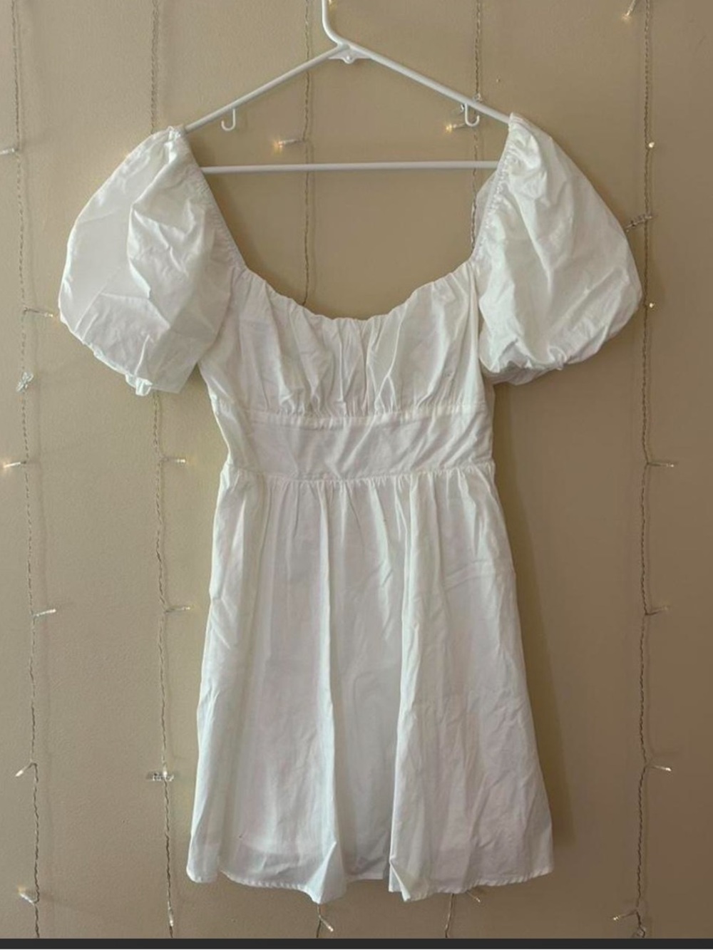 Altar'd State White Puff-Sleeve Mini Dress